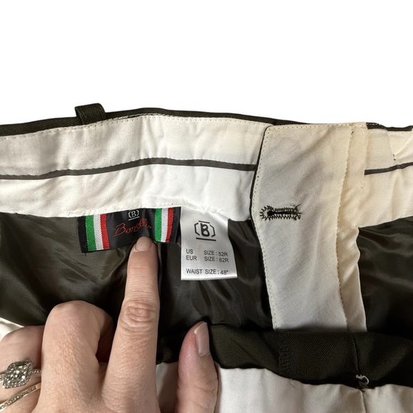 Bonelli Suit Men 52 Regular Green Jacket Blazer 3 Button Formal VTG And Pants - Picture 6 of 6